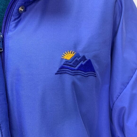 Northern Sun Vintage Winter Coat Medium Embroidered Mountains & Sun Blue - Picture 4 of 13